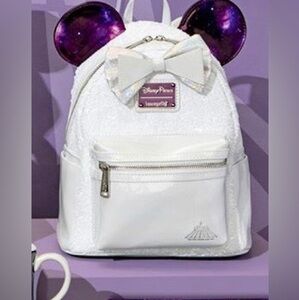 DAMAGED Loungefly Minnie’s Main Attraction Backpack and Ears - READ DESCRIPTION